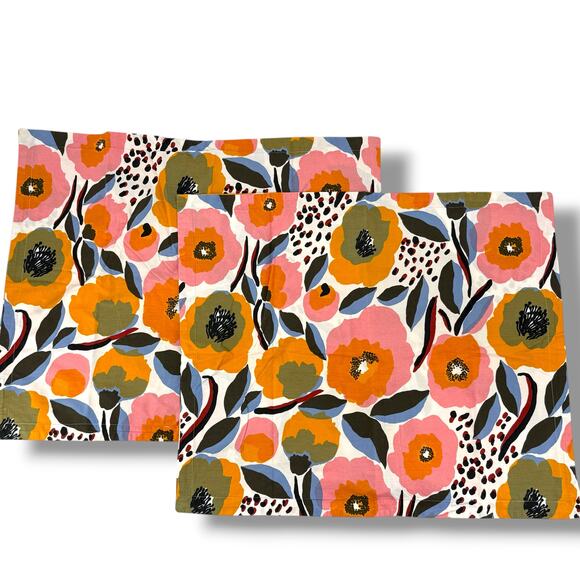 Marimekko Rosarium Floral Print Pillow Sham Set Of Two Cotton - Picture 1 of 4